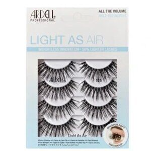 NEW! Ardell Professional LIGHT AS AIR LASHES 4 Pair Whisper Soft Invisiband Fake